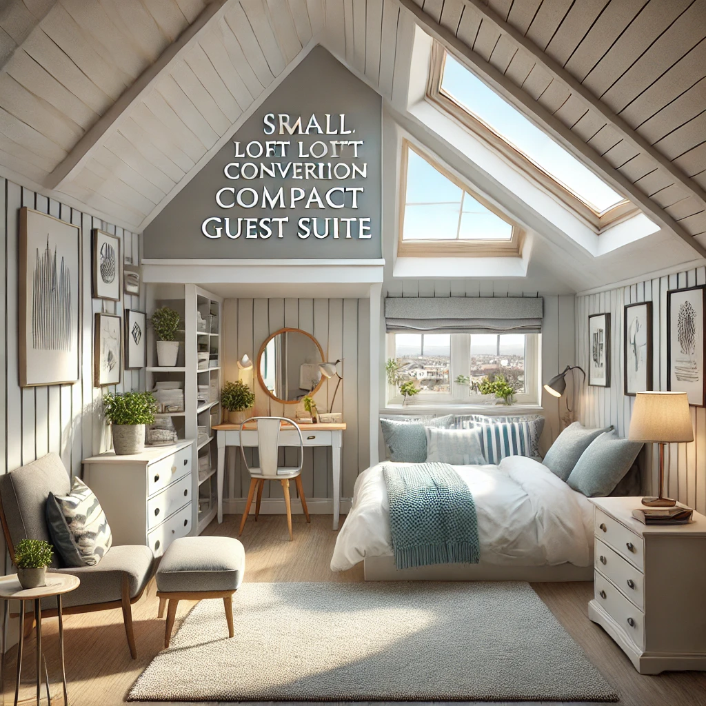 image of the small loft conversion compact guest suite.