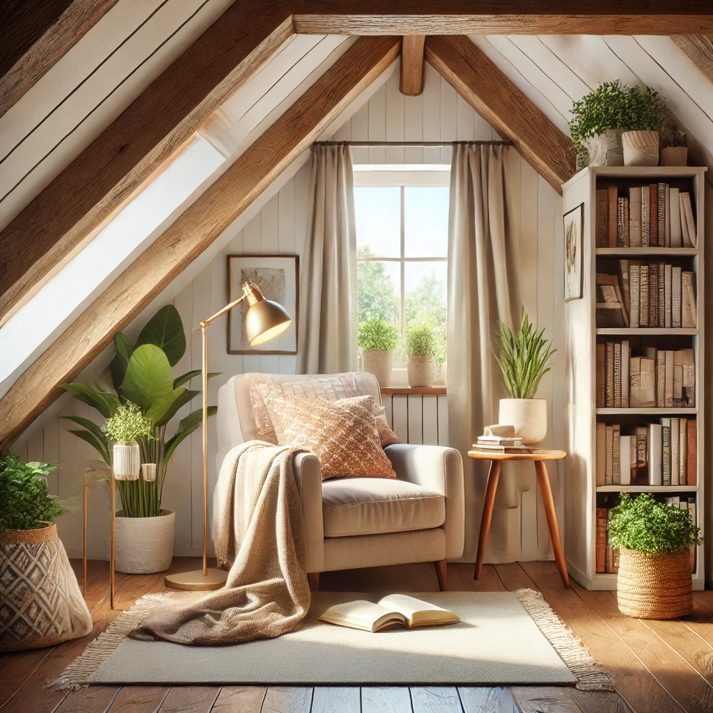 snug reading nook in a small loft conversion