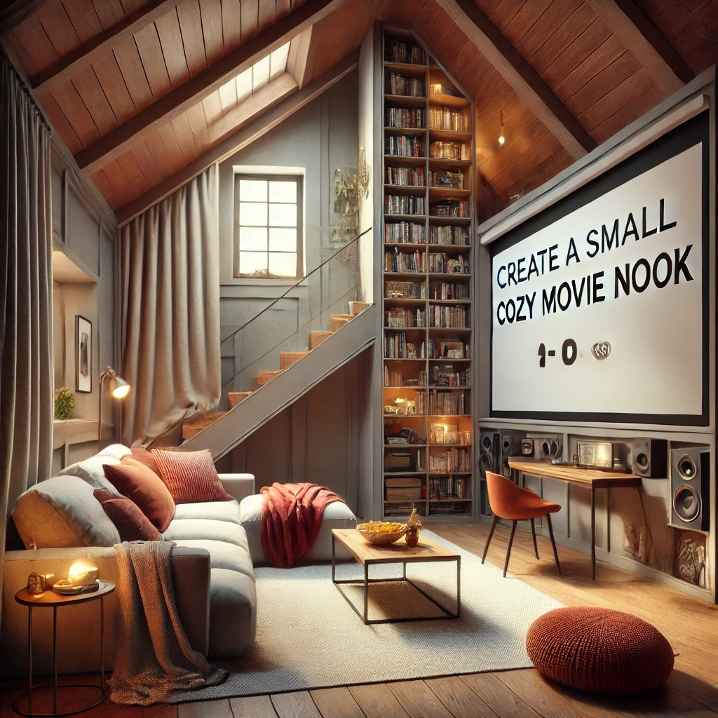 small loft conversion cozy movie nook